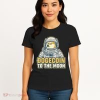 Astronaut Dogecoin To The Moon Crypto Women's T-Shirt thumb 4