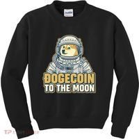 Astronaut Dogecoin To The Moon Crypto Kids Sweatshirt thumb 0