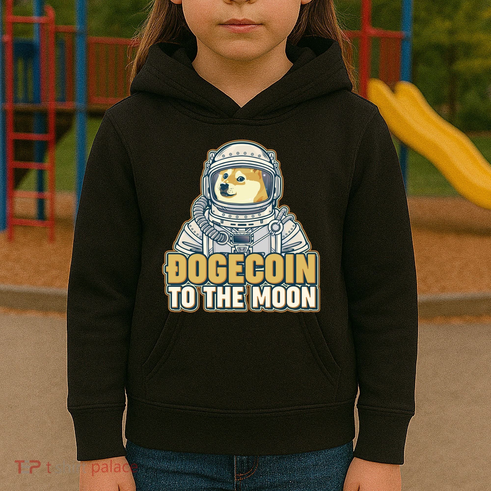 Astronaut Dogecoin To The Moon Crypto Kids Hoodie