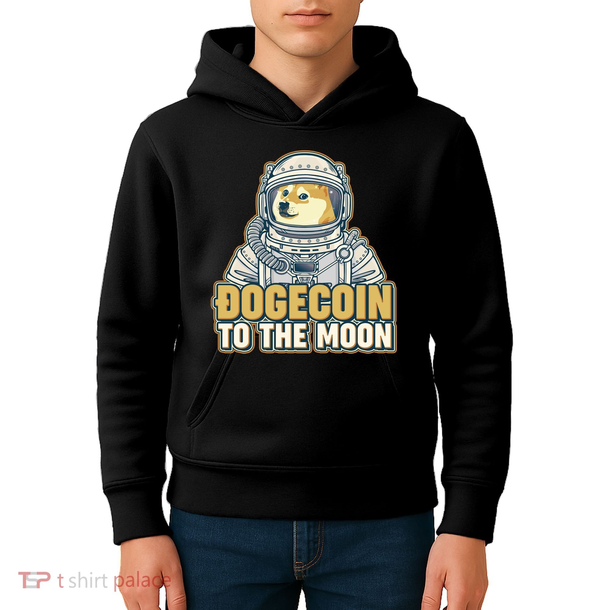 Astronaut Dogecoin To The Moon Crypto Kids Hoodie