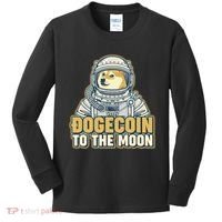 Astronaut Dogecoin To The Moon Crypto Kids Long Sleeve Shirt thumb 0