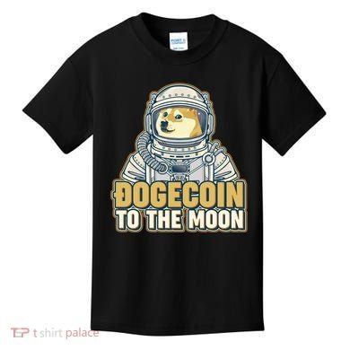 Astronaut Dogecoin To The Moon Crypto Kids T-Shirt
