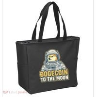 Astronaut Dogecoin To The Moon Crypto Tote Bag thumb 2