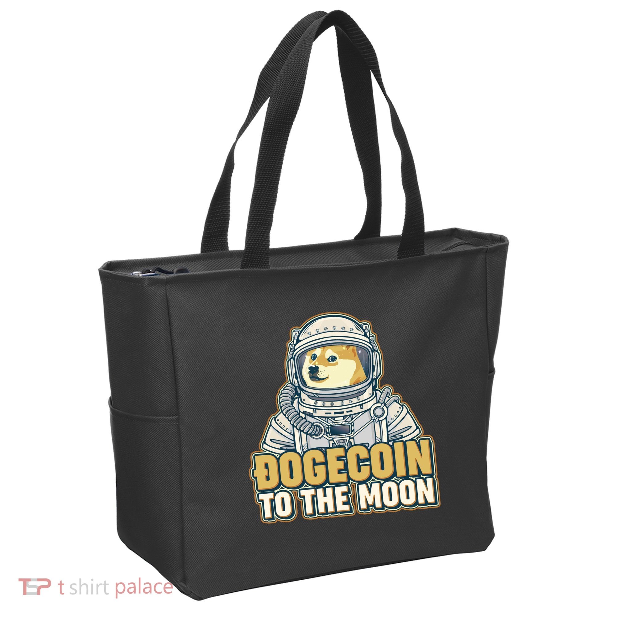 Astronaut Dogecoin To The Moon Crypto Tote Bag