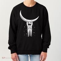 Astronaut Hanging From The Moon Women's Sweatshirt thumb 0