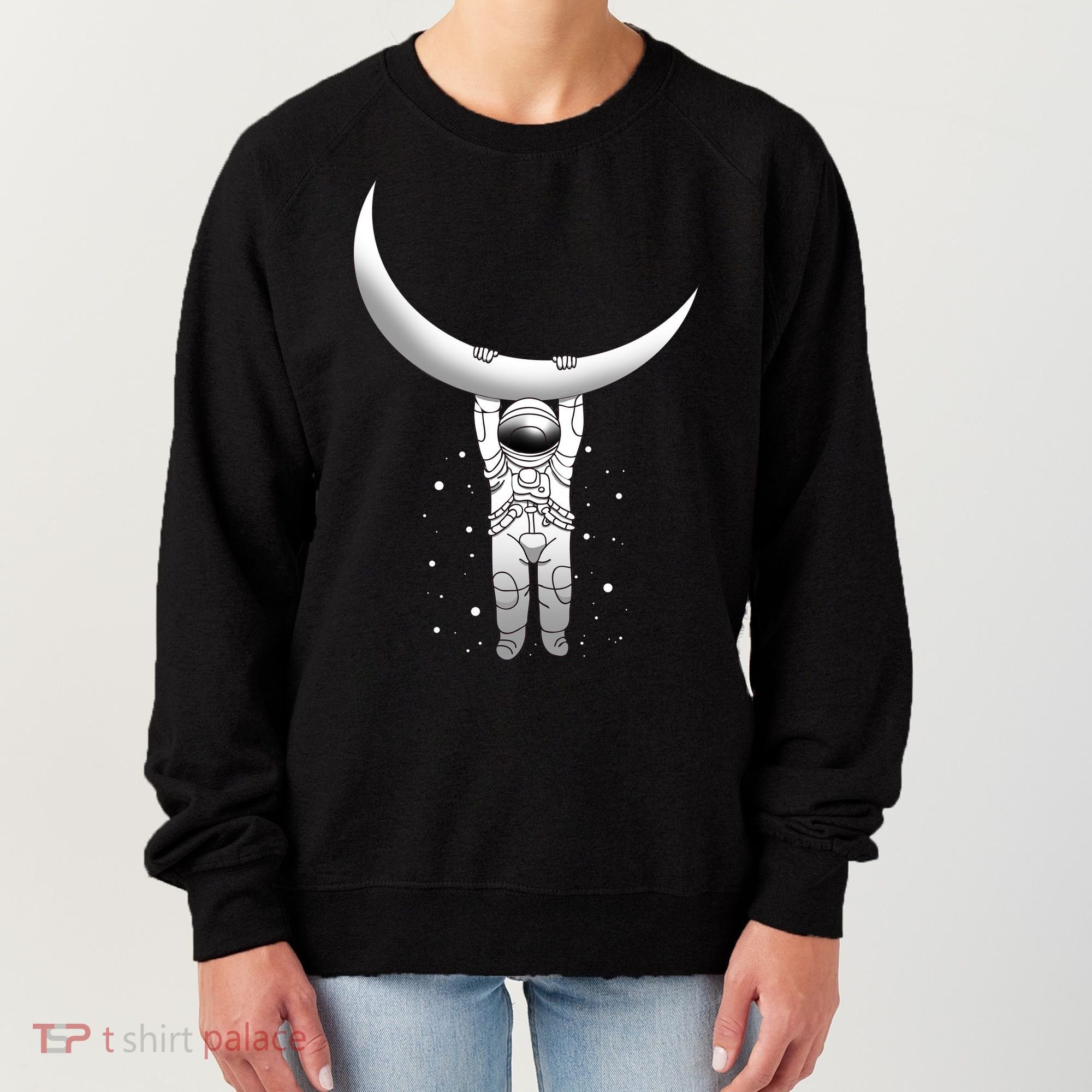 Astronaut Hanging From The Moon Women's Sweatshirt