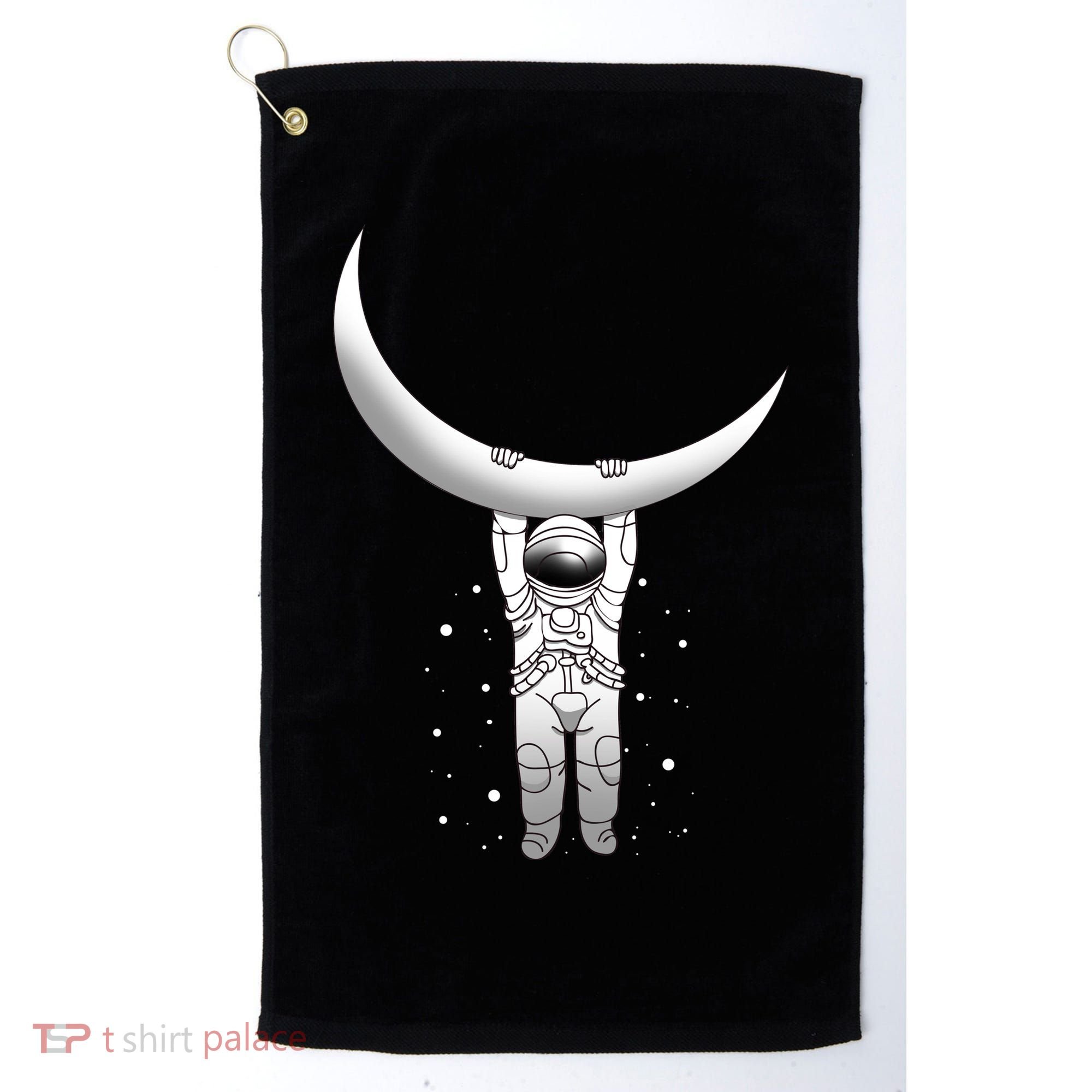 Astronaut Hanging From The Moon Golf Towel