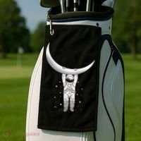 Astronaut Hanging From The Moon Golf Towel thumb 2