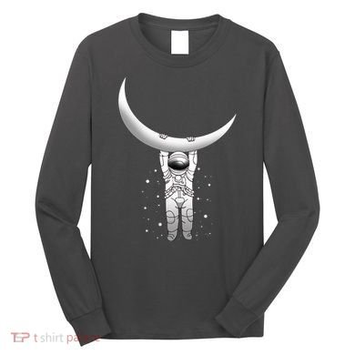 Astronaut Hanging From The Moon Long Sleeve Shirt