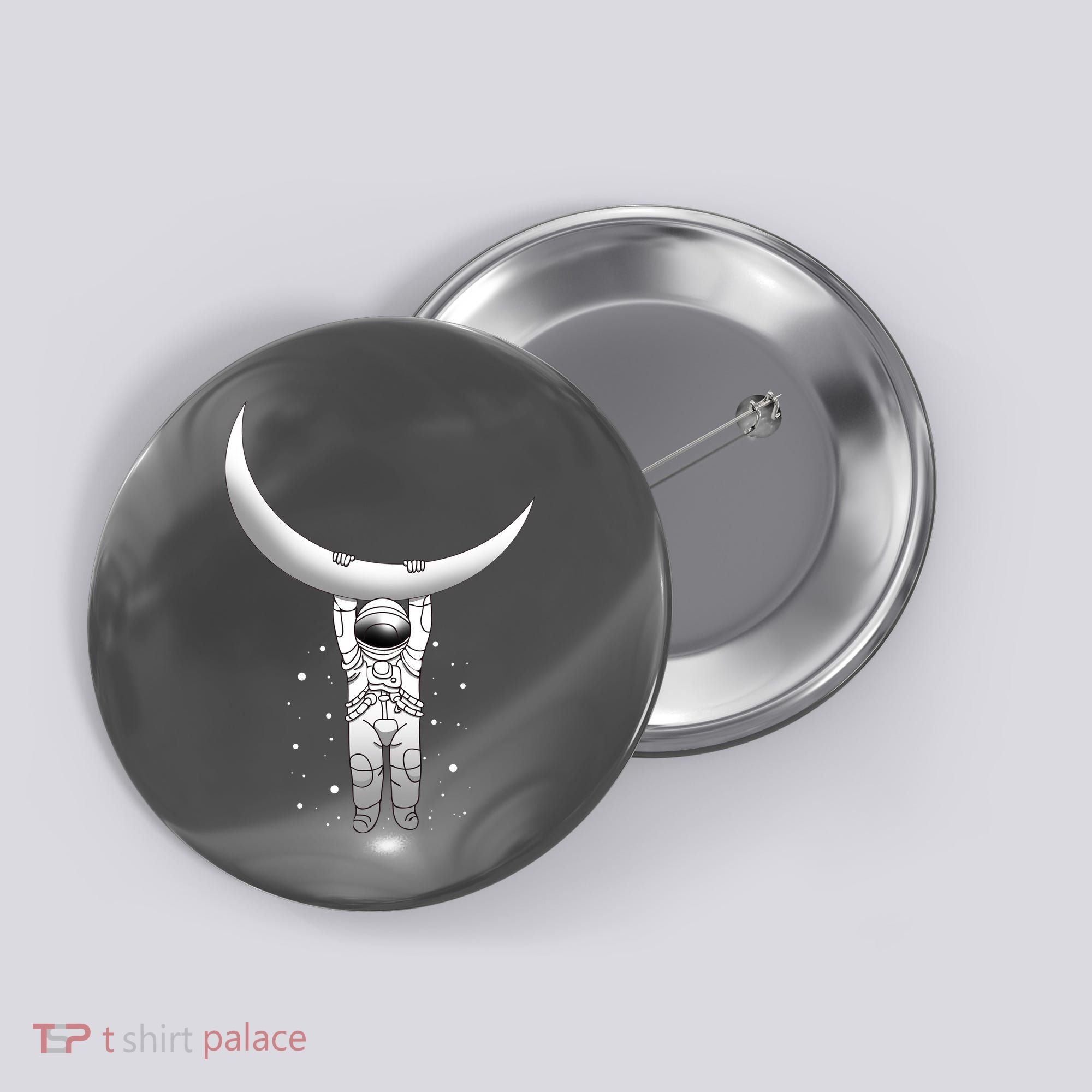 Astronaut Hanging From The Moon Button