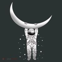 Astronaut Hanging From The Moon Baby Bodysuit thumb 2