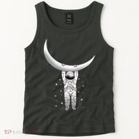 Astronaut Hanging From The Moon Tank Top thumb 2