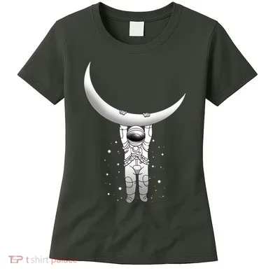 Astronaut Hanging From The Moon Women's T-Shirt