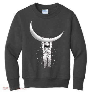 Astronaut Hanging From The Moon Kids Sweatshirt