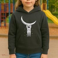Astronaut Hanging From The Moon Kids Hoodie thumb 3