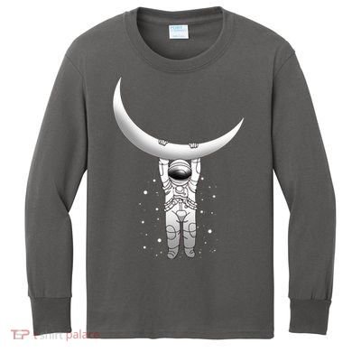 Astronaut Hanging From The Moon Kids Long Sleeve Shirt