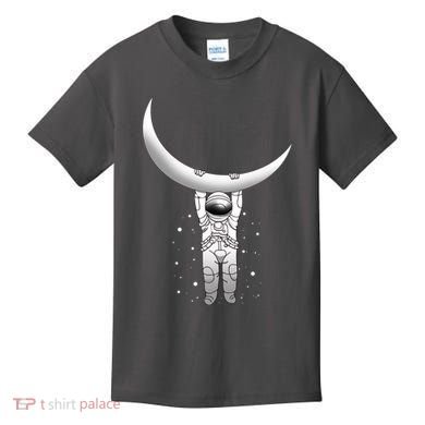Astronaut Hanging From The Moon Kids T-Shirt