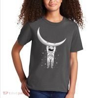 Astronaut Hanging From The Moon Kids T-Shirt thumb 2
