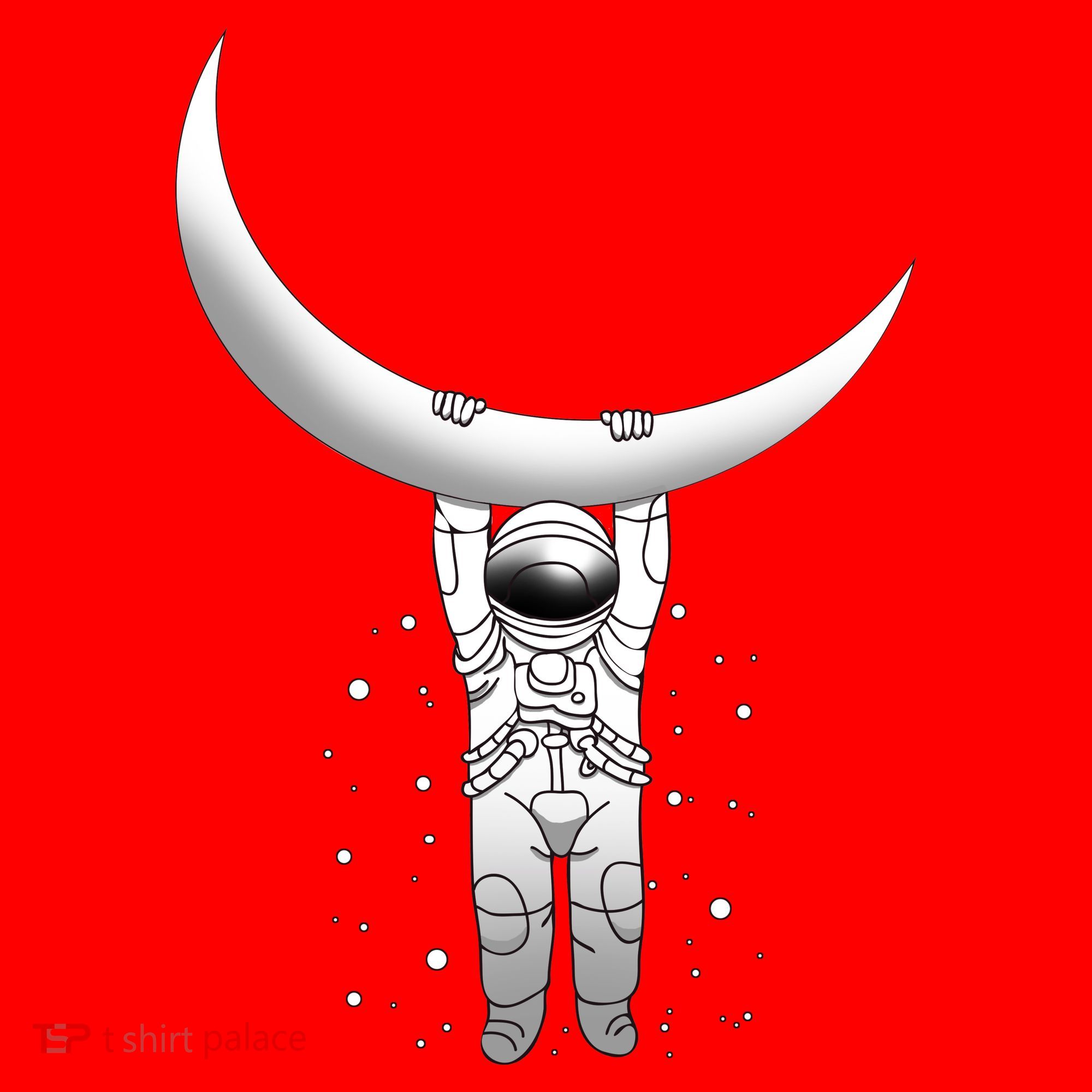 Astronaut Hanging From The Moon Santa Hat