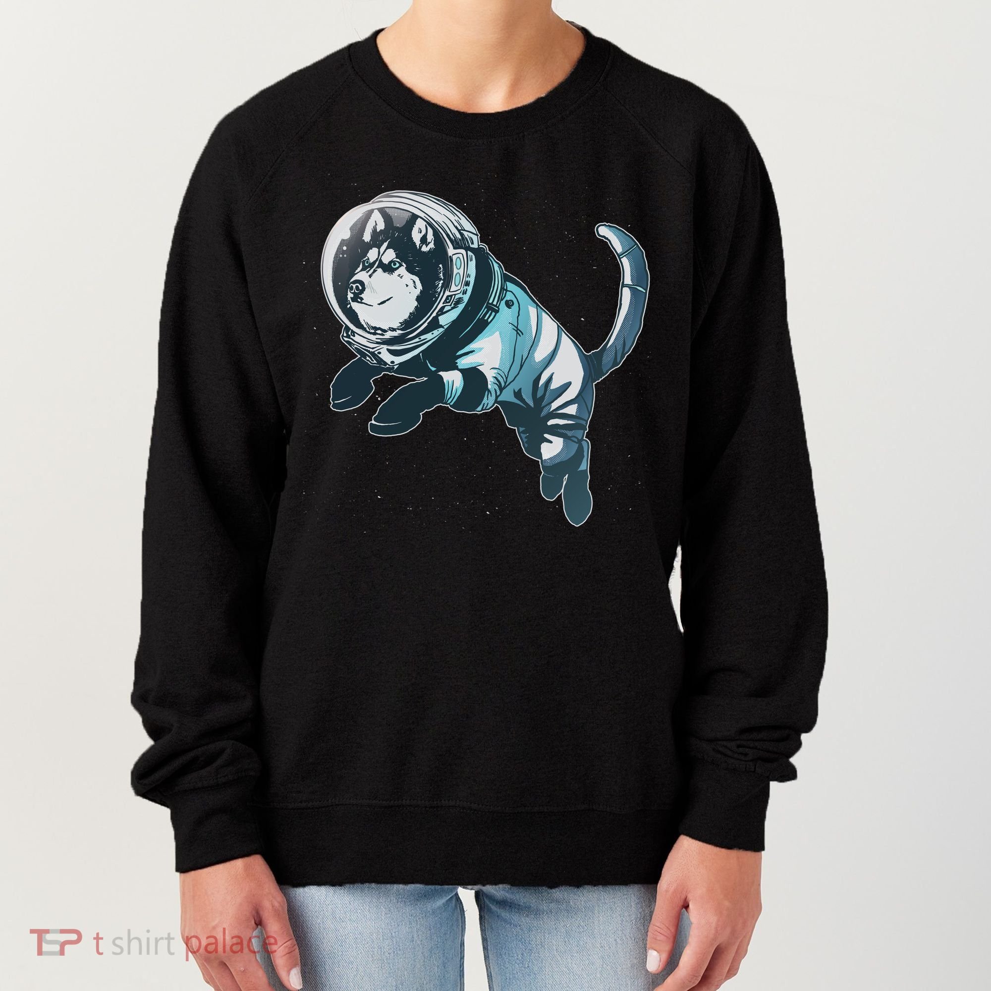 Astronaut Husky Dog Space Women's Sweatshirt