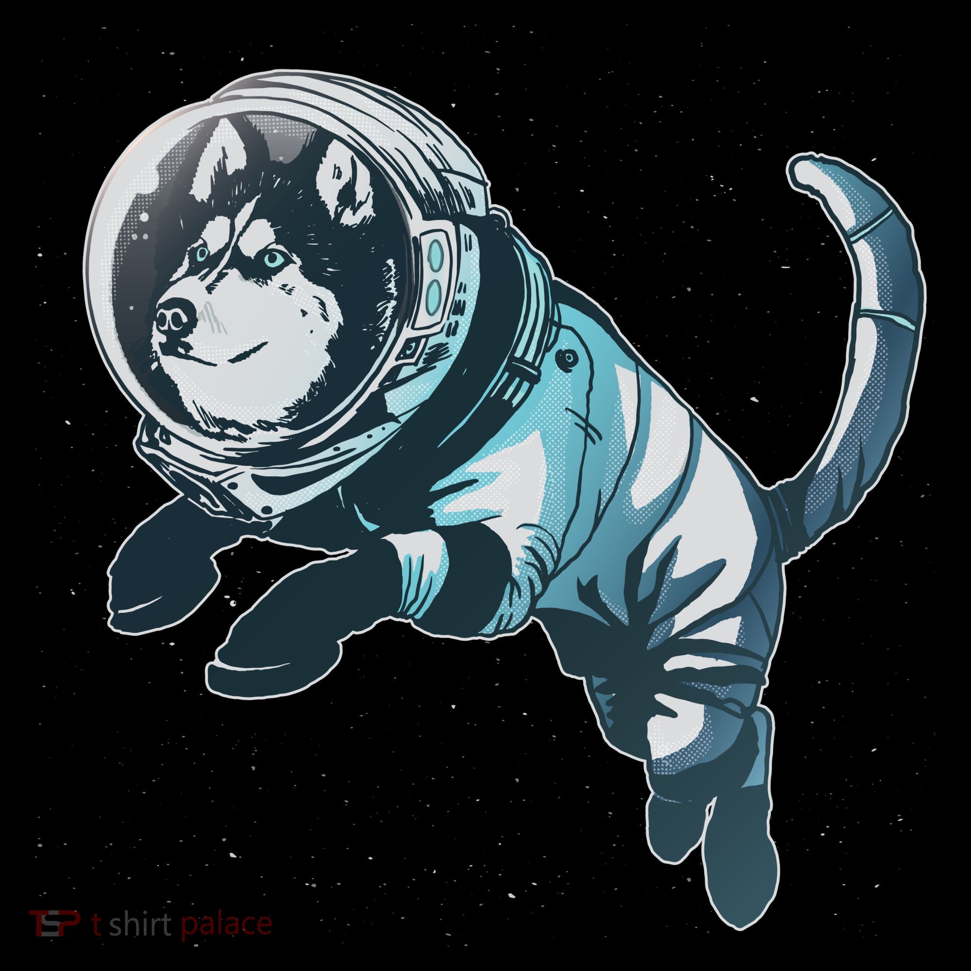 Astronaut Husky Dog Space Bucket Hat
