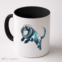 Astronaut Husky Dog Space Coffee Mug thumb 0