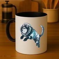 Astronaut Husky Dog Space Coffee Mug thumb 4