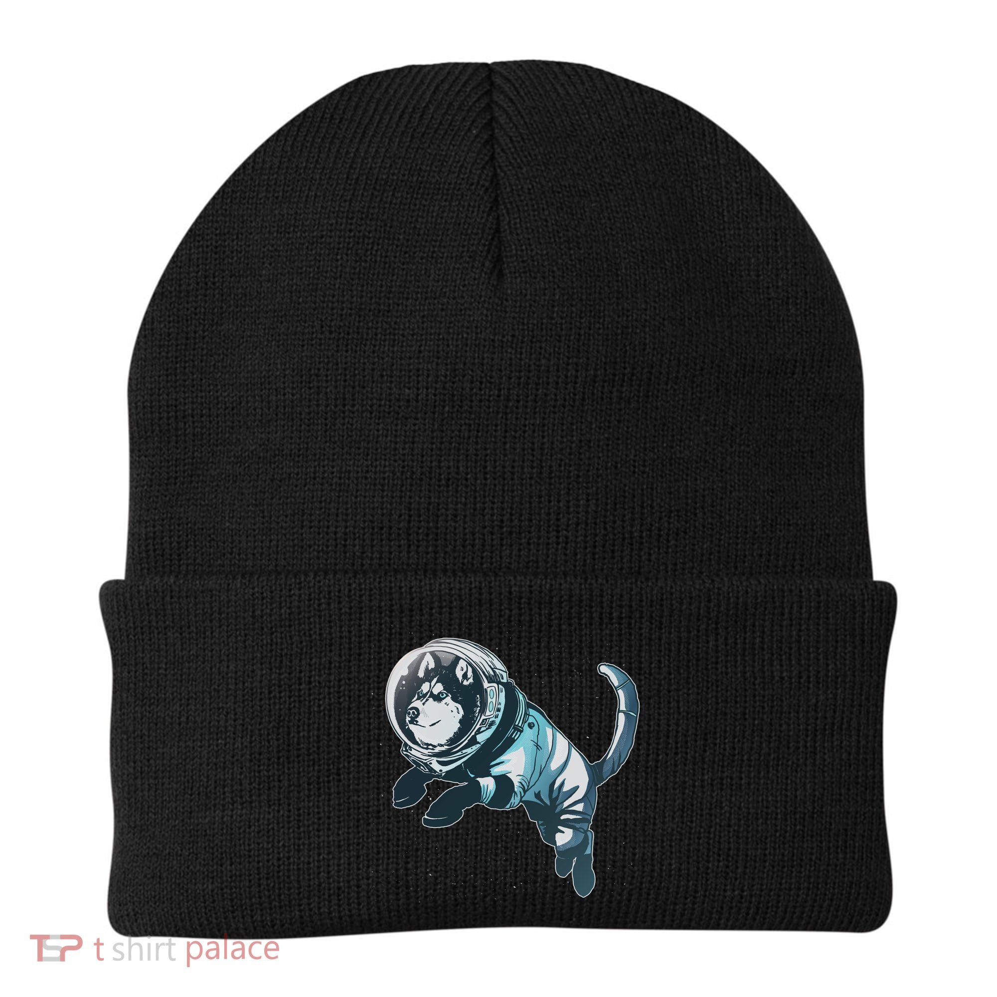 Astronaut Husky Dog Space Beanie