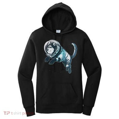 Astronaut Husky Dog Space Women's Hoodie