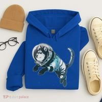 Astronaut Husky Dog Space Hoodie thumb 4