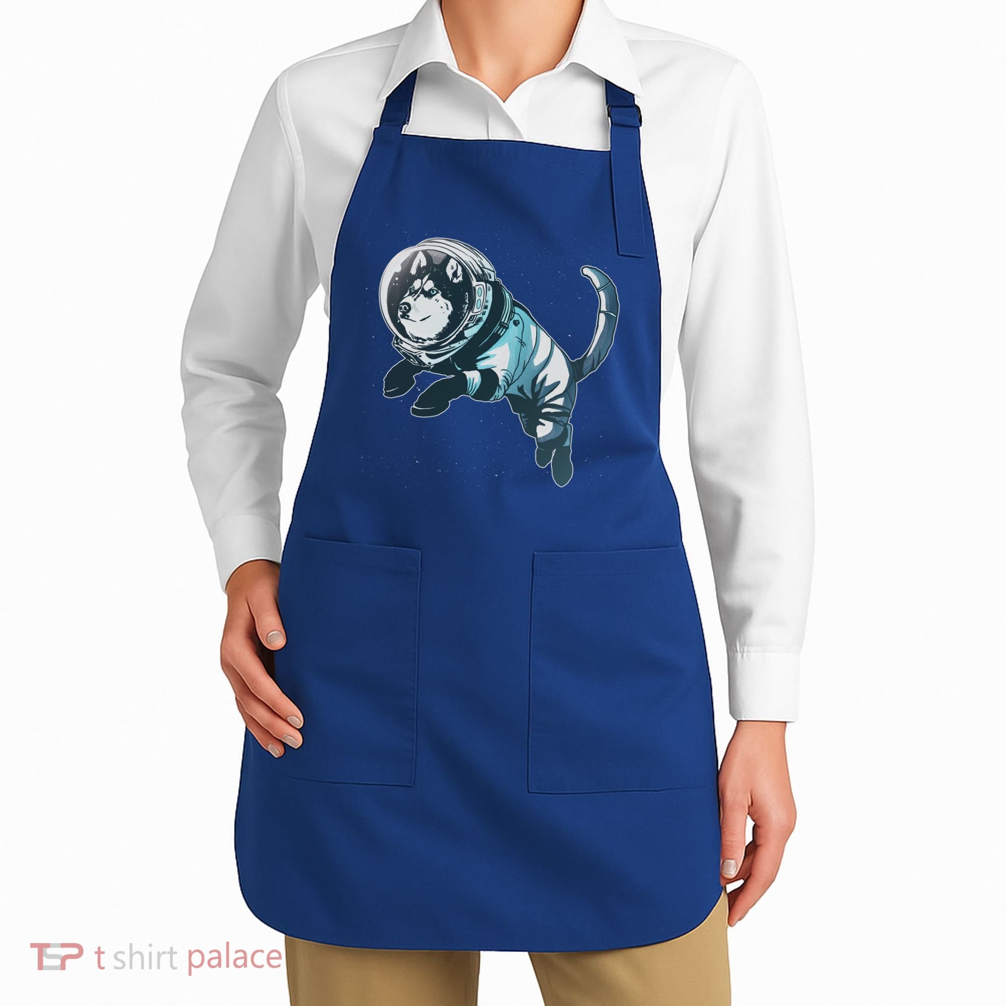 Astronaut Husky Dog Space Apron