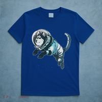 Astronaut Husky Dog Space T-Shirt thumb 5