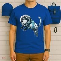 Astronaut Husky Dog Space T-Shirt thumb 6