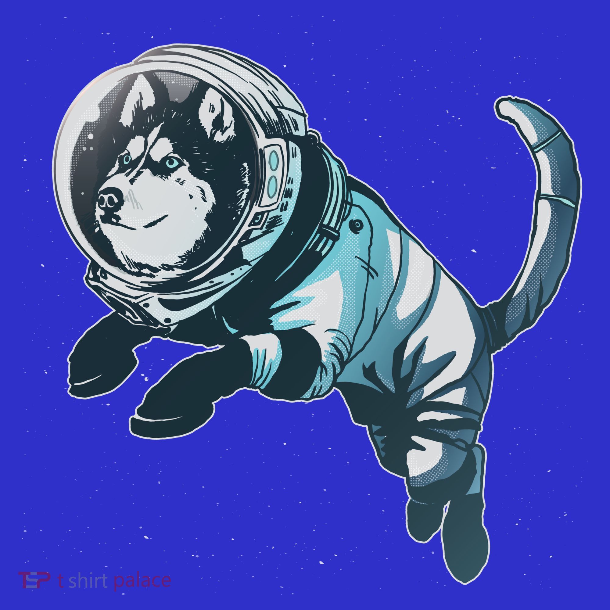 Astronaut Husky Dog Space T-Shirt