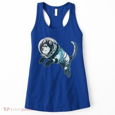 Astronaut Husky Dog Space Women's Tank Top