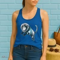 Astronaut Husky Dog Space Women's Tank Top thumb 2
