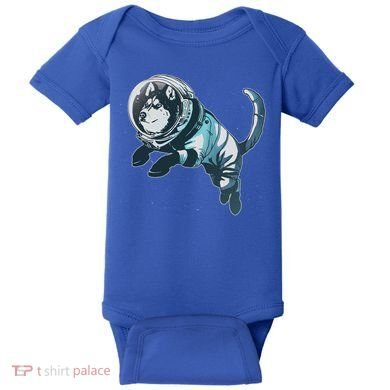 Astronaut Husky Dog Space Baby Bodysuit