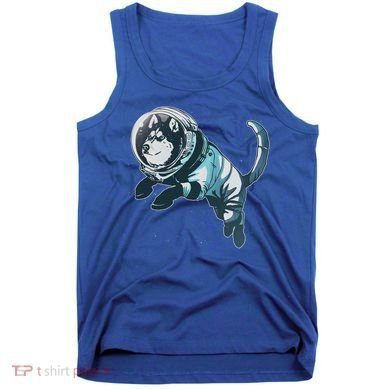 Astronaut Husky Dog Space Tank Top