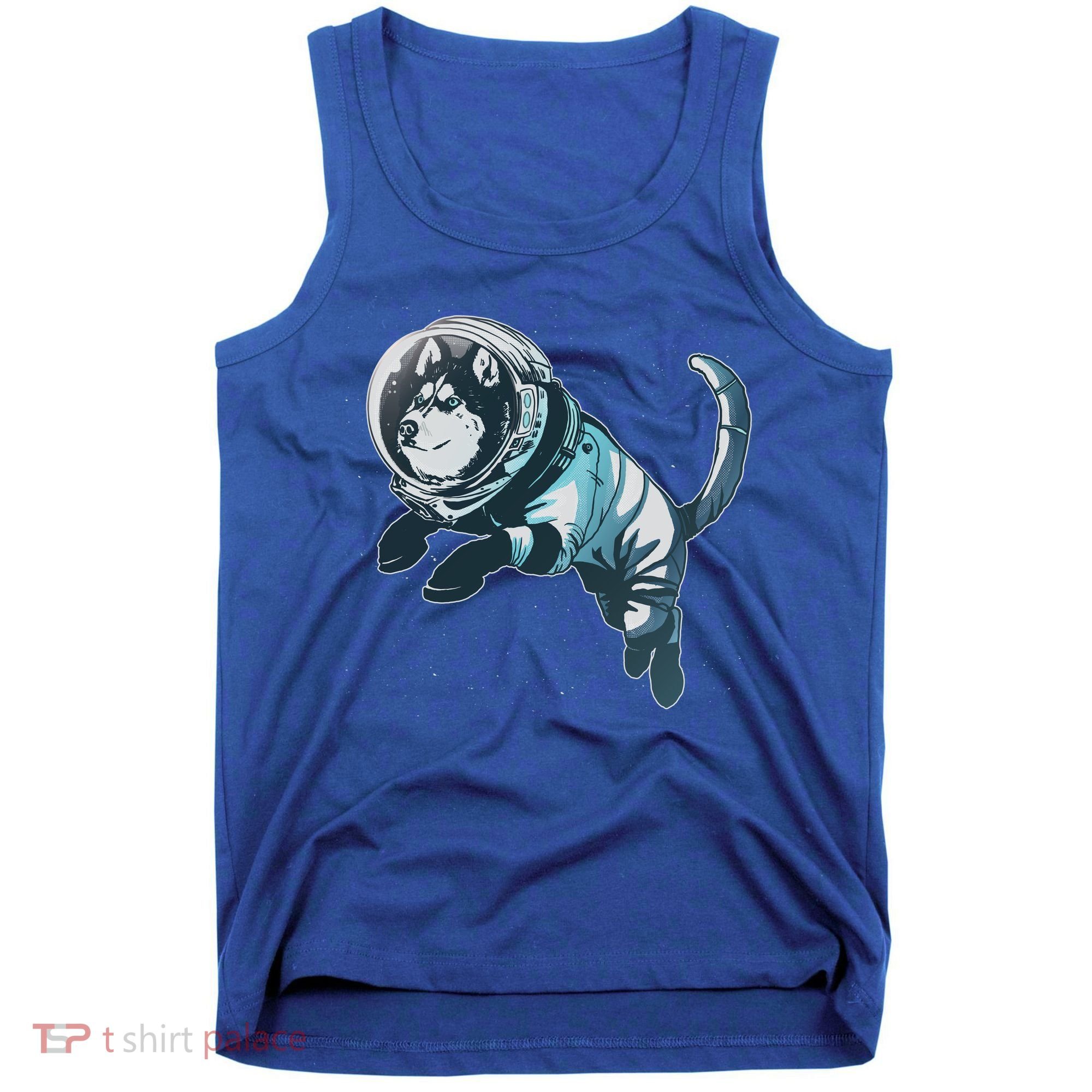 Astronaut Husky Dog Space Tank Top