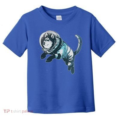 Astronaut Husky Dog Space Toddler T-Shirt