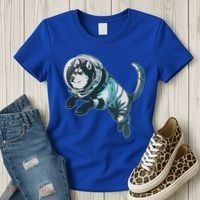 Astronaut Husky Dog Space Women's T-Shirt thumb 3