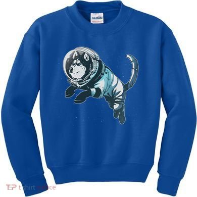 Astronaut Husky Dog Space Kids Sweatshirt