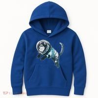 Astronaut Husky Dog Space Kids Hoodie thumb 0