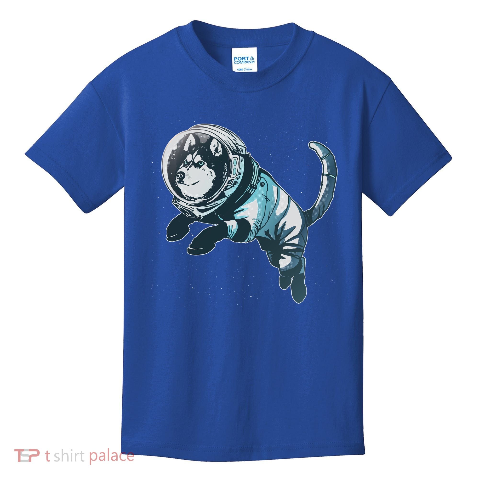Astronaut Husky Dog Space Kids T-Shirt