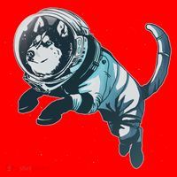 Astronaut Husky Dog Space Santa Hat thumb 1