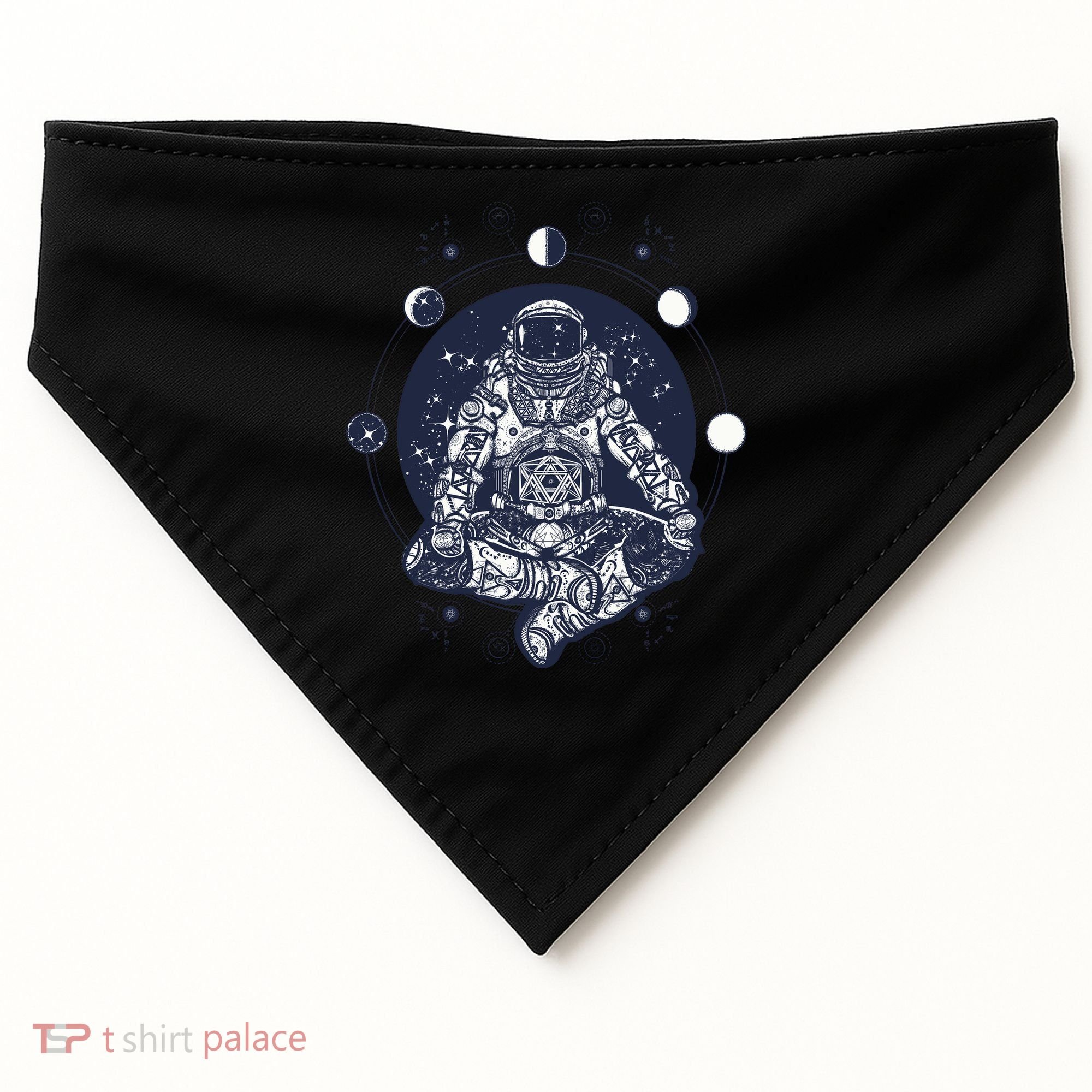 Astronaut in the lotus position USA-Made Doggie Bandana
