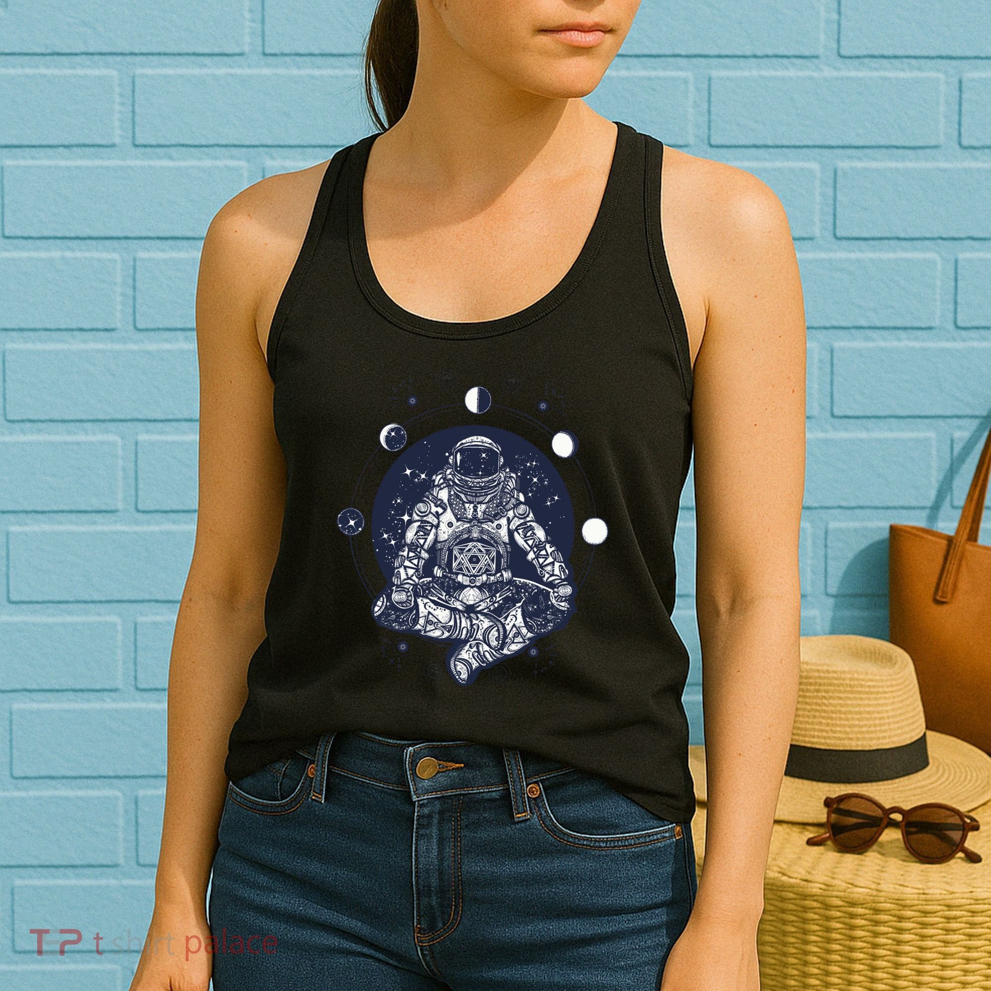 Astronaut in the lotus position Women's Tank Top