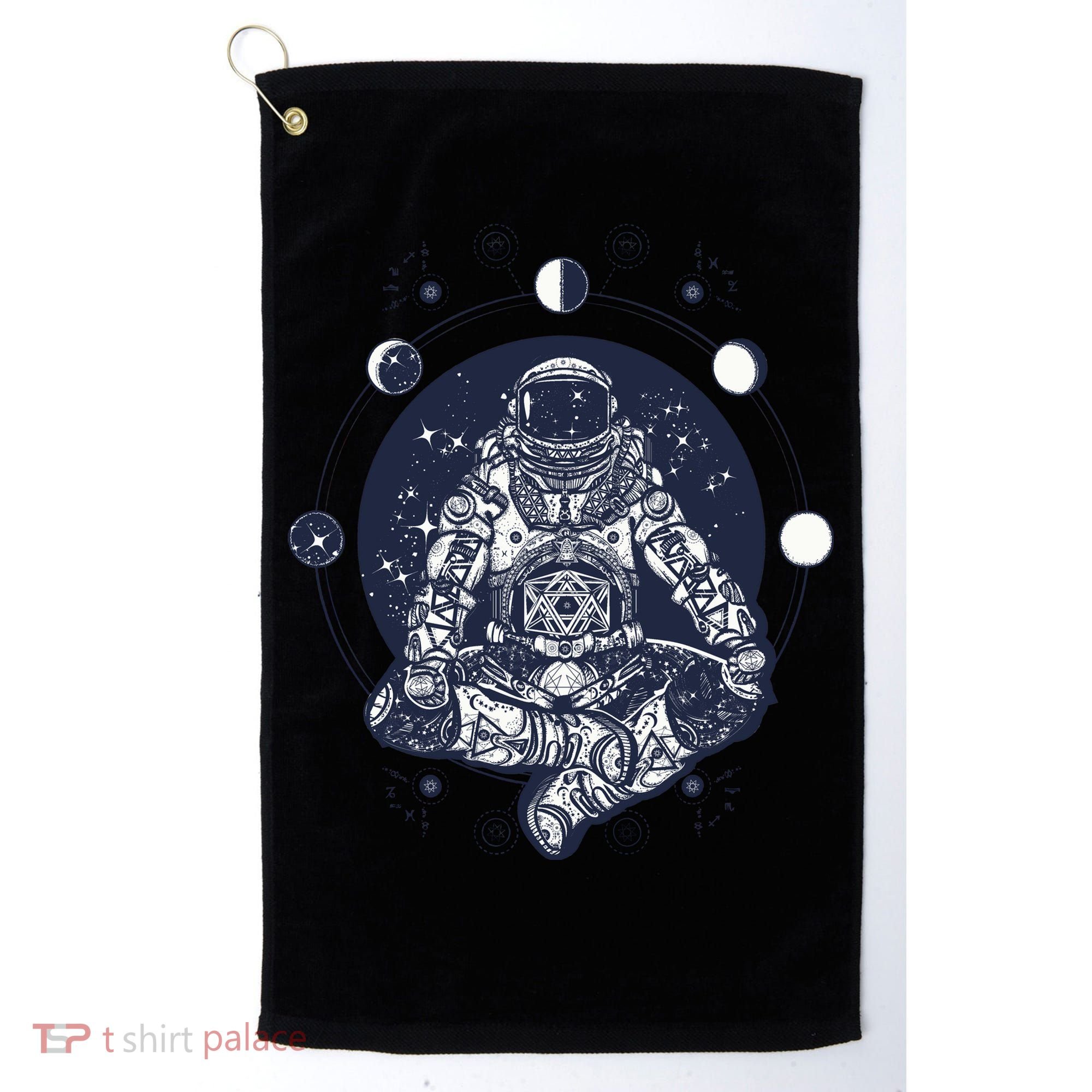 Astronaut in the lotus position Golf Towel