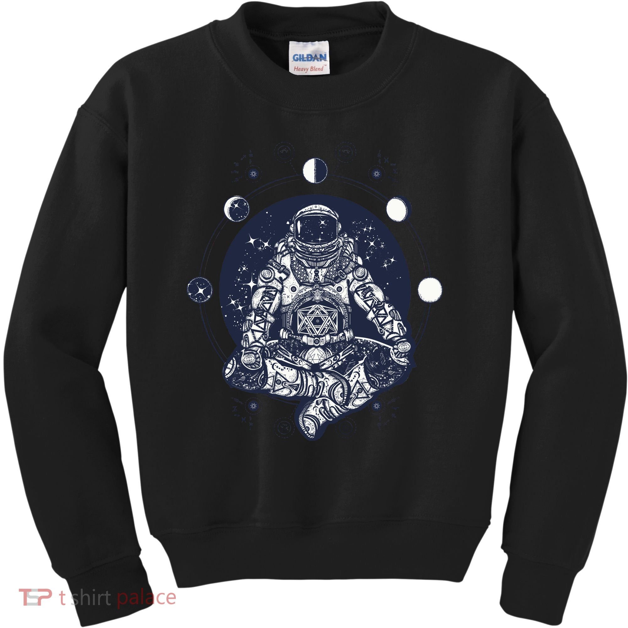 Astronaut in the lotus position Kids Sweatshirt