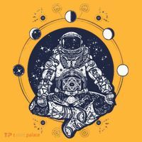 Astronaut in the lotus position Mousepad thumb 1